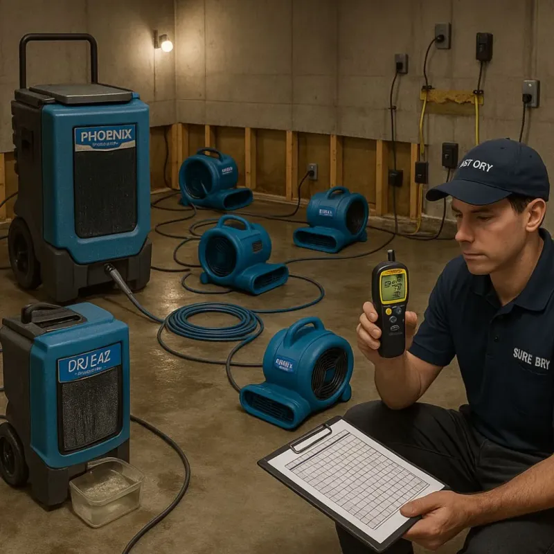 Structural Drying and Dehumidification process in Burke County, NC